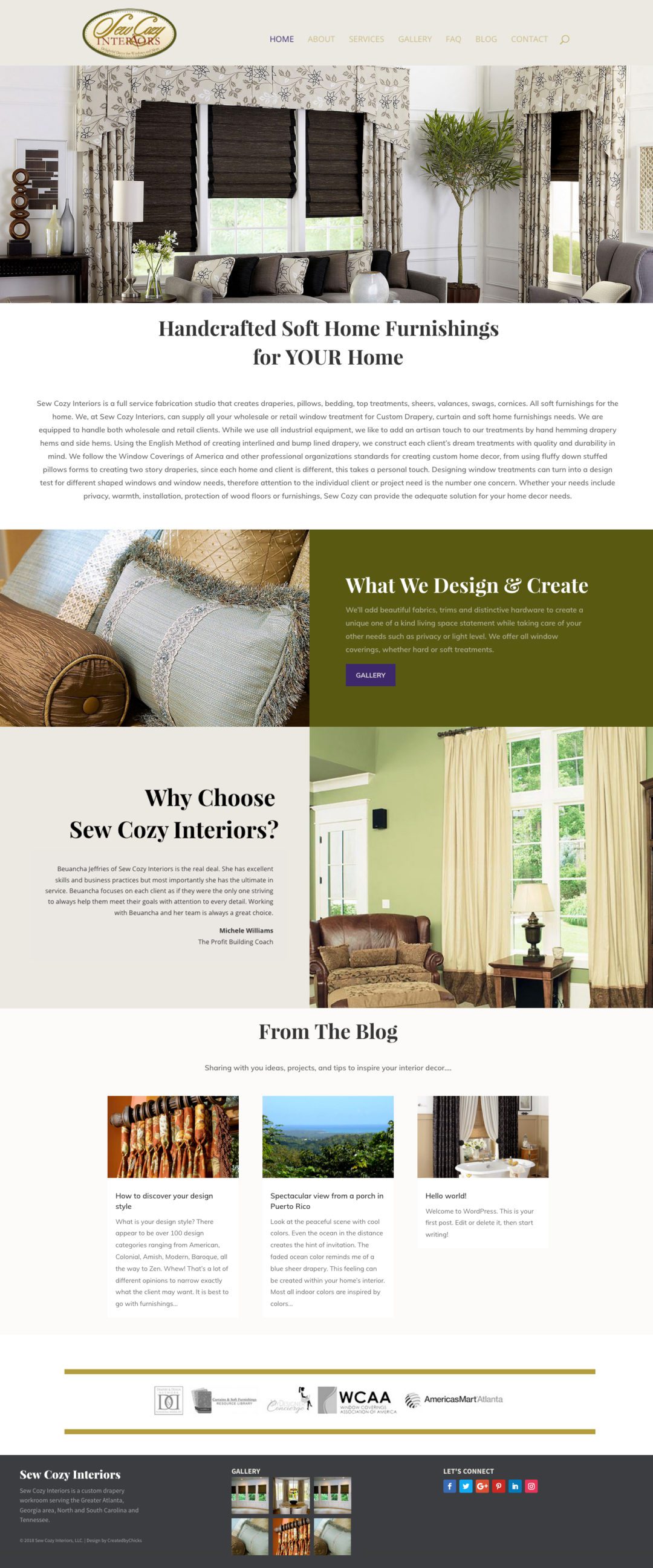 Website, Sew Cozy Interiors
