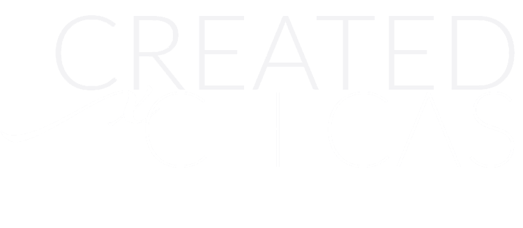 created by chicas logo in white