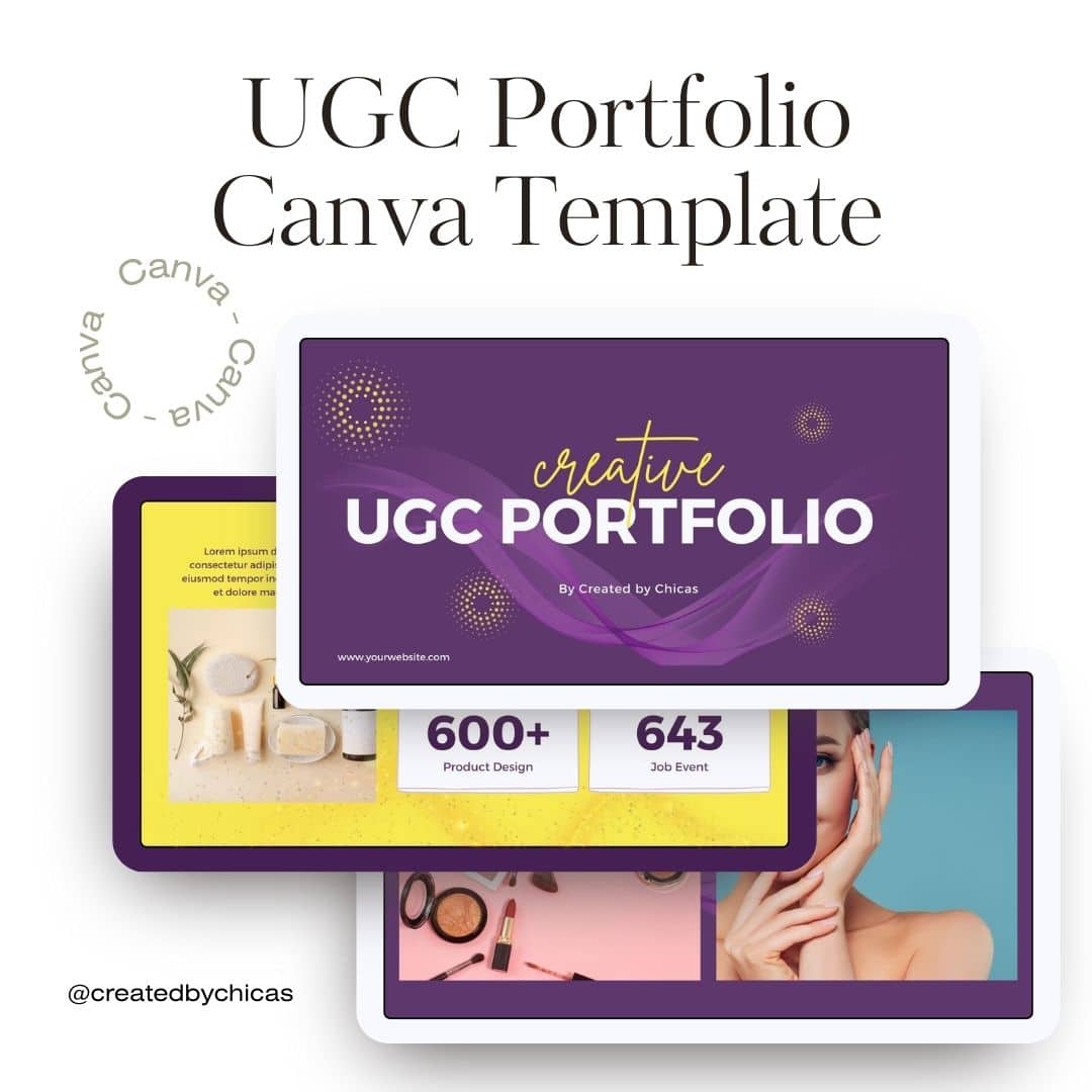 UGC portfolio template from Created by Chicas Etsy store